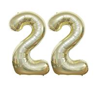 YFHVJTKO 40 Inch Number 22 Foil Balloons 22 Celebration Decorations for Happy 22th Birthday Party Wedding Bridal Shower Engagement Photo Shoot Anniversary Decoration, Number 22 Champagne Gold Balloon