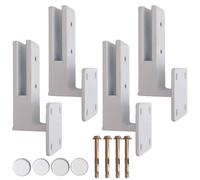 YFJBDKS 2100g Super Heavy 304 Stainless Steel Side-Mount Glass Clamps,Screw On Glass Spigot Support Brackets for Steps, Balconies, Staircases, Decks, Patio Stairs,White,4 Pack 160mm