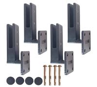 YFJBDKS 2100g Super Heavy 304 Stainless Steel Side-Mount Glass Clamps,Screw On Glass Spigot Support Brackets for Steps, Balconies, Staircases, Decks, Patio Stairs,Black,4 Pack 200mm
