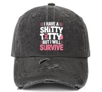 YFKFYTG I Have a Shitty Titty but I'll Survive Hat for Men Funny Dad Hat Gifts for Men, Allblack, One size