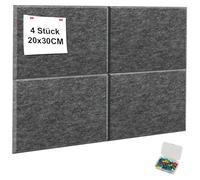 YFLeomry 40x60 cm Large Cork Board, 4 Pack 20x30 cm Removable Felt Board, Self Adhesive Bulletin Board with Pushpins for Photo DIY Memo Display in Home Kitchen Office School(Dark Gray)