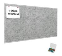 YFLeomry 40x60 cm Large Cork Board, Removable Felt Board, Self Adhesive Bulletin Board with Pushpins for Photo DIY Memo Display in Home Kitchen Office School(Light Grayl)