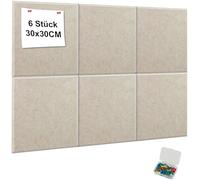YFLeomry 60x90 cm Large Cork Board, 6 Pack 30x30 cm Removable Felt Board, Self Adhesive Bulletin Board with Pushpins for Photo DIY Memo Display in Home Kitchen Office School(Camel)