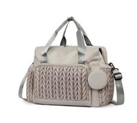 YFMM Large Capacity Woven Quilted Nappy Bag with Stroller Clips, 3-in-1 Oxford Baby Changing Bag Handbag Crossbody with Detachable Strap, Multi-Compartment Insulated Diaper Tote with Round Pouch