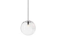 YFMYY Creative Transparent Bubble Glass Ball Pendant Light Chandelier Modern Simple Single Head Hanging Lamp Black Lamp Holder for Restaurant Aisle Balcony Study (Size : 30CM)