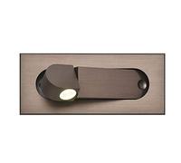 YFMYY Embedded Multifunctional LED Wall Light Modern Minimalist 3W Reading Light 360° Rotation Adjustable Aisle Wall Sconce 4 Colors with Switch Wall Spotlights (Color : Fog Coffee)