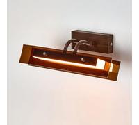 YFMYY LED Bathroom Vanity Wall Lamp, 3-Color Temperature Lighting Fixture for Over Mirror, 180° Adjustable Wall Sconces with Wood Grain Finish, Indoor Wall Mount Lamp for Bedroom Bedside Hallway