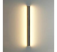 YFMYY LED Strip Wall Lights Indoor, Modern Wall Light Rectangular Black Nordic Minimalist Wall Lamps, Long Bar Wall Sconce Lighting Black for Bedroom Living Room Corridor Stairs