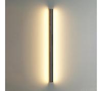 YFMYY LED Strip Wall Lights Indoor, Modern Wall Light Rectangular Black Nordic Minimalist Wall Lamps, Long Bar Wall Sconce Lighting Black for Bedroom Living Room Corridor Stairs