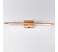 YFMYY Wooden Linear Bathroom Lighting Fixtures, Nordic Wood Style Wall Lamp, LED Vanity Lights Over Mirror with Switch, 3000K Warm Light Long Strip Wall Sconce for Bedroom Living Room