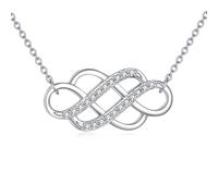 YFN 925 Sterling Silver Celtic Knot Necklace for Women Dainty Eternal Love Infinity Pendant with 18+2 Inches Chain, Inspirational Irish Jewelry Gift for Birthday, Anniversary, Christmas
