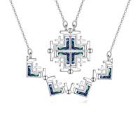 YFN 925 Sterling Silver Cross Necklace for Women with Abalone, Foldable Cross Pendant, Dainty Christian Jewelry Gift for Her - Nickel-Free & Tarnish Resistant