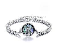 YFN 925 Sterling Silver March Goddess Hecate Charm Bracelet - Mystical Triple Moon Witchcraft Jewelry for Women