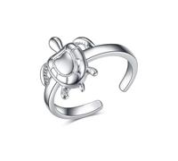 YFN 925 Sterling Silver Sea Turtle Toe Rings for Women, Adjustable Boho Beach Toe Ring, Hypoallergenic Summer Foot Jewellery, Minimalist Sea Animal Ring, Gift for Ocean Lovers & Surfers