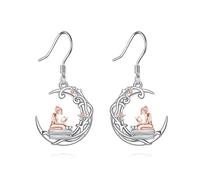 YFN Book Earrings Sterling Silver Book Lover Dangle Earrings Book Jewellery for Women Girls Bookworm Gifts for Librarian Daughter Book Club Member