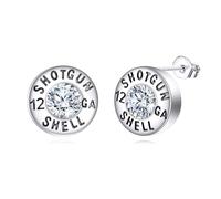 YFN Bullet Earrings Sterling Silver Bullet Stud Earrings Western Jewellery for Women Gun Gifts for Cowgirl Hunting Lovers