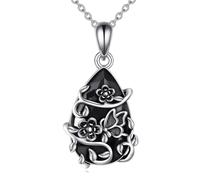 YFN Butterfly Necklace Sterling Silver Black Obsidian Pendant Tourmaline Crystal Healing Jewellery Spiritual Protection Gifts for Women