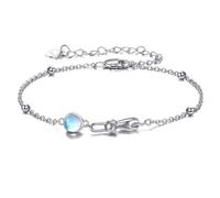 YFN Cat Bracelet Sterling Silver Moonstone Star Cat Bracelet Jewellery Cat Gifts For Cat Bracelet For Ladies 925 Sterling Silver Jewellery Gift