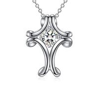 YFN Celtic Knot Cross Necklace Sterling Silver Infinity Knot Cross Pendant Jewellery Gifts for Women Girls