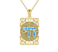 YFN Chai Necklace Sterling Silver Blue Opal Chai Pendant Dog Tag Necklace Hebrew Jewellery for Women Jewish Gifts for Women