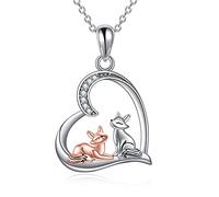 YFN Fox/Owl/Axolotl/Hippo/Highland Cow/Red Panda Raccoon Necklace Gifts 925 Sterling Silver Tree of Life Pendant Necklace Cute Animal Jewelry for Women daughters Birthday Party Gifts