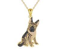 YFN German Shepherd Necklace 925 Sterling Silver German Shepherd Dog Pendant Cute Animal Jewellery Gifts for Men Women Dog Lovers