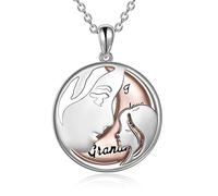 YFN Grandma Granddaughter Sterling Silver I Love You Grandma Granddaughter Pendant Necklace - Special Birthday Gifts for Women Girls Sterling Silver, Sterling Silver, No Gemstone