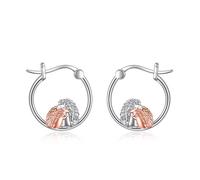 YFN Hedgehog Earrings Sterling Silver Hoop Earrings Animal Hoop Earrings Jewellery for Women Girls Animal Gifts