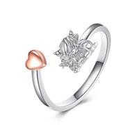 YFN Highland Cow Ring Sterling Silver Alpine Cow Opening Ring High Mountain Cow Jewellery Gift for Women Mother