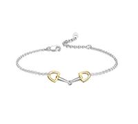 YFN Horse Snaffle Bit Adjustable Bracelet Rose Tone Sterling Silver Stirrup Bracelet Gifts for Horse Lover Women Girls Men (Gold)