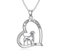 YFN Labrador Necklace Sterling Silver Labrador Pendant Necklace Labrador Jewellery For Women Labrador Retriever Gifts For Dog Lover Mom Dad