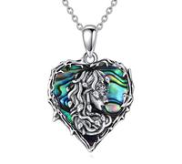 YFN Medusa Necklace 925 Sterling Silver Ancient Greek Mythology Snake Woman Pendant Abalone Shell Jewellery Gift for Women Men