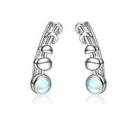 YFN Moon Phase Climber Earrings 925 Sterling Silber Moonstone Crawler Earrings Moon Phase Jewellery for Women Gifts Hypoallergenic Ear Climber Cuff Earrings