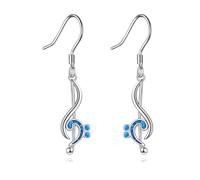 YFN Music Note Earrings Sterling Silver Bass Clef Dangle Drop Earrings Musical Notes Jewelry for Women Music Gifts for Musicians