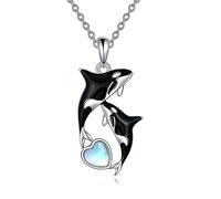 YFN Orca Killer Whale Necklace for Women Sterling Silver Orca Whale Gifts (2)