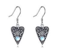 YFN Ouija Earrings Sterling Silver Ouija Board Dangle Drop Earrings Wiccan Pagan Jewellery Witch Gothic Gift for Women
