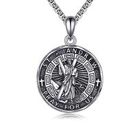 YFN Patron Saint Necklace Sterling Silver Amulet Medal Pendant Religious Jewellery Gift for Men Women