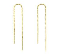 YFN Platinum Plated Earrings Solid 925 Sterling Silver Tassel Threader Dangle Long Chain Ear Line for Women's Gift (5, Gold Plated)