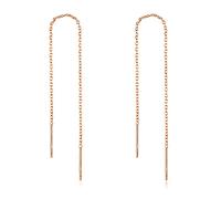 YFN Platinum Plated Earrings Solid 925 Sterling Silver Tassel Threader Dangle Long Chain Ear Line for Women's Gift (2, Rose Gold)