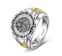 YFN Saint Anthony Ring Sterling Silver Religious Protector Ring St Anthony Archangel Jewellery Gifts for Women Men (St Anthony, 8)