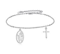 YFN Saint Christopher Bracelet 925 Sterling Silver Religious Protector Bracelet St Christopher Medal Jewellery Gifts for Women Men