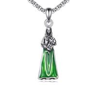 YFN Saint Dymphna Necklace Sterling Silver Religious Protector Pendant St Dymphna Jewellery Gifts for Women Men