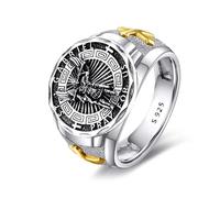 YFN Saint Gabriel Ring Sterling Silver Religious Protector Ring St Gabriel Jewellery Gifts for Women Men (St Gabriel, 8)