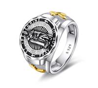 YFN Saint Peregrine Ring Sterling Silver Religious Protector Ring St Peregrine Archangel Jewellery Gifts for Women Men (Saint Peregrine, 8)