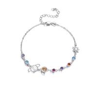 YFN Solar System Bracelet Sterling Silver Universe Planet Charm Bracelet Space Jewelry for Women Solar System Gifts