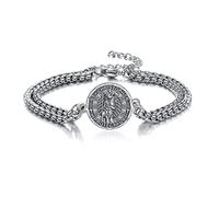 YFN St Christopher Bracelet Sterling Silver Saint Christopher Bracelet Adjustable Religious Protector Jewellery Gifts for Men Women