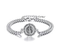 YFN St Dymphna Bracelet Sterling Silver Religious Protector Bracelet Saint Dymphna Jewellery Gift for Women Men