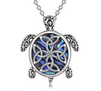 YFN Sterling Silver Celtic Knot Turtle Pendant Tortoise Jewellery - Sea Turtle Gifts for Women & Men