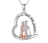 YFN Sterling Silver Dog Necklace for Women Dog and Girls Pendant Necklace Puppy Charm Keepsake Pet Lover Memorial Jewellery Gifts for Christmas, Valentine's Day, Mother's Day, Birthday