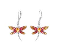 YFN Sterling Silver Dragonfly Earrings for Women Delicate 925 Silver Dangle Drop Earrings Nature-Inspired Animal Jewelry Gift Birthday Christmas Mother's Day Valentine's Day
